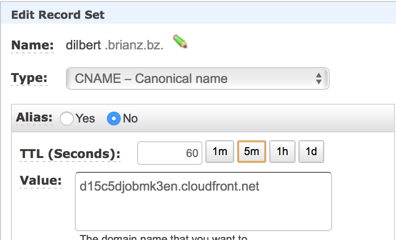 Point domain at Cloudfront